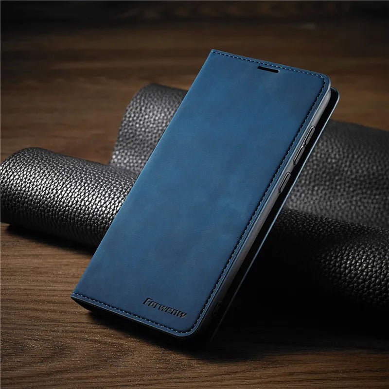 Etui skórzane portfel do Iphone – case z klapką i miejscem na karty, magnetyczne zamknięcie