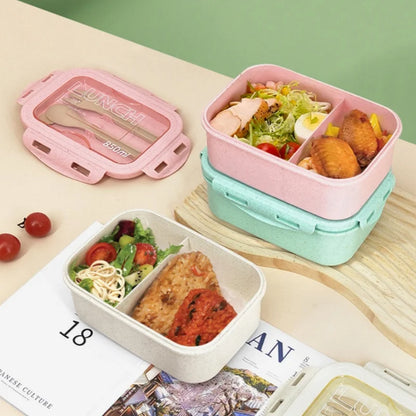 Lunchbox 850 ml z kompletem sztućców – pojemnik śniadaniowy z pokrywką i uszczelką