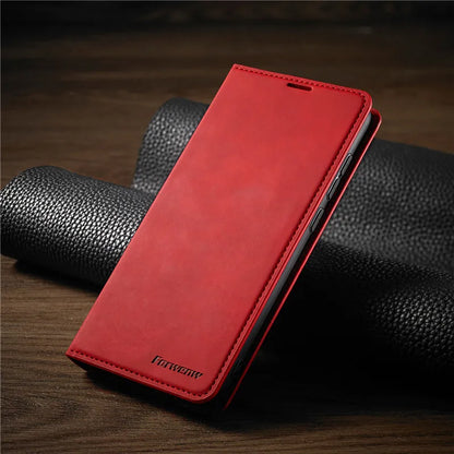 Etui skórzane portfel do Iphone – case z klapką i miejscem na karty, magnetyczne zamknięcie