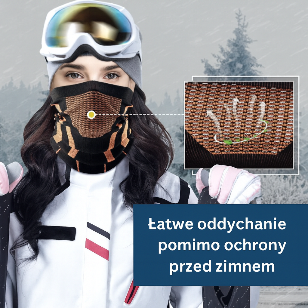 Termoaktywny komin sportowy z filtrem oddychającym – ochrona twarzy na zimę