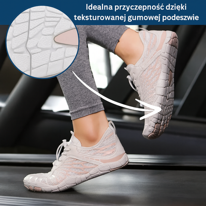 Buty sportowe barefoot z elastyczną podeszwą i amortyzacją – lekkie i oddychające