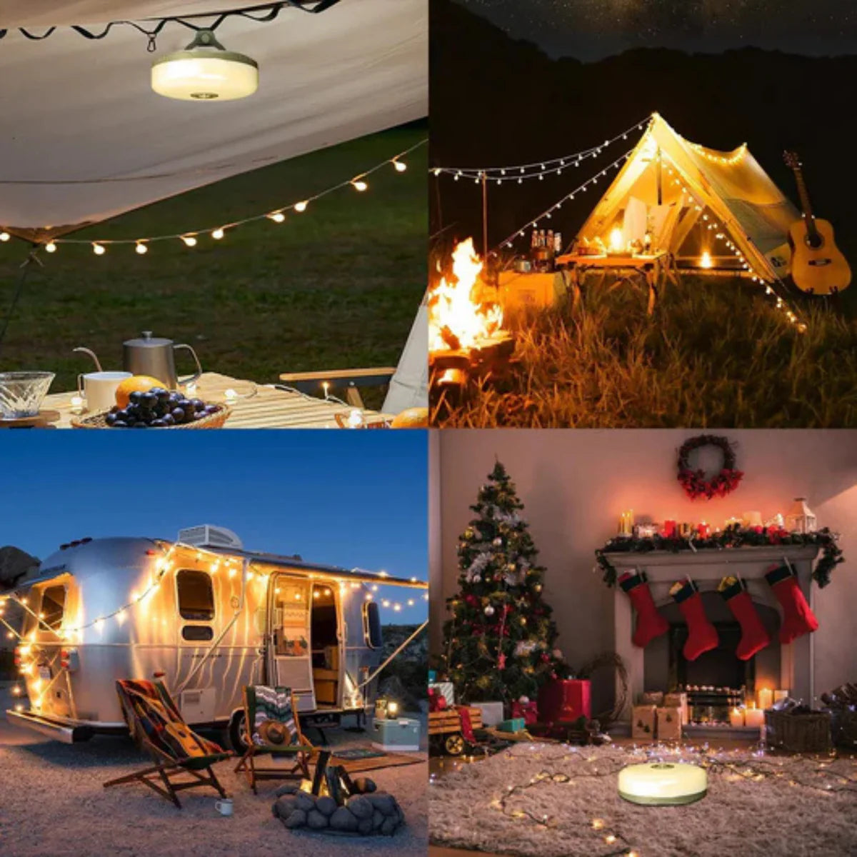 Lampki LED na camping 10 m – girlanda świetlna USB z etui, idealna do namiotu i ogrodu