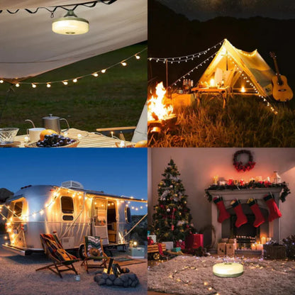 Lampki LED na camping 10 m – girlanda świetlna USB z etui, idealna do namiotu i ogrodu