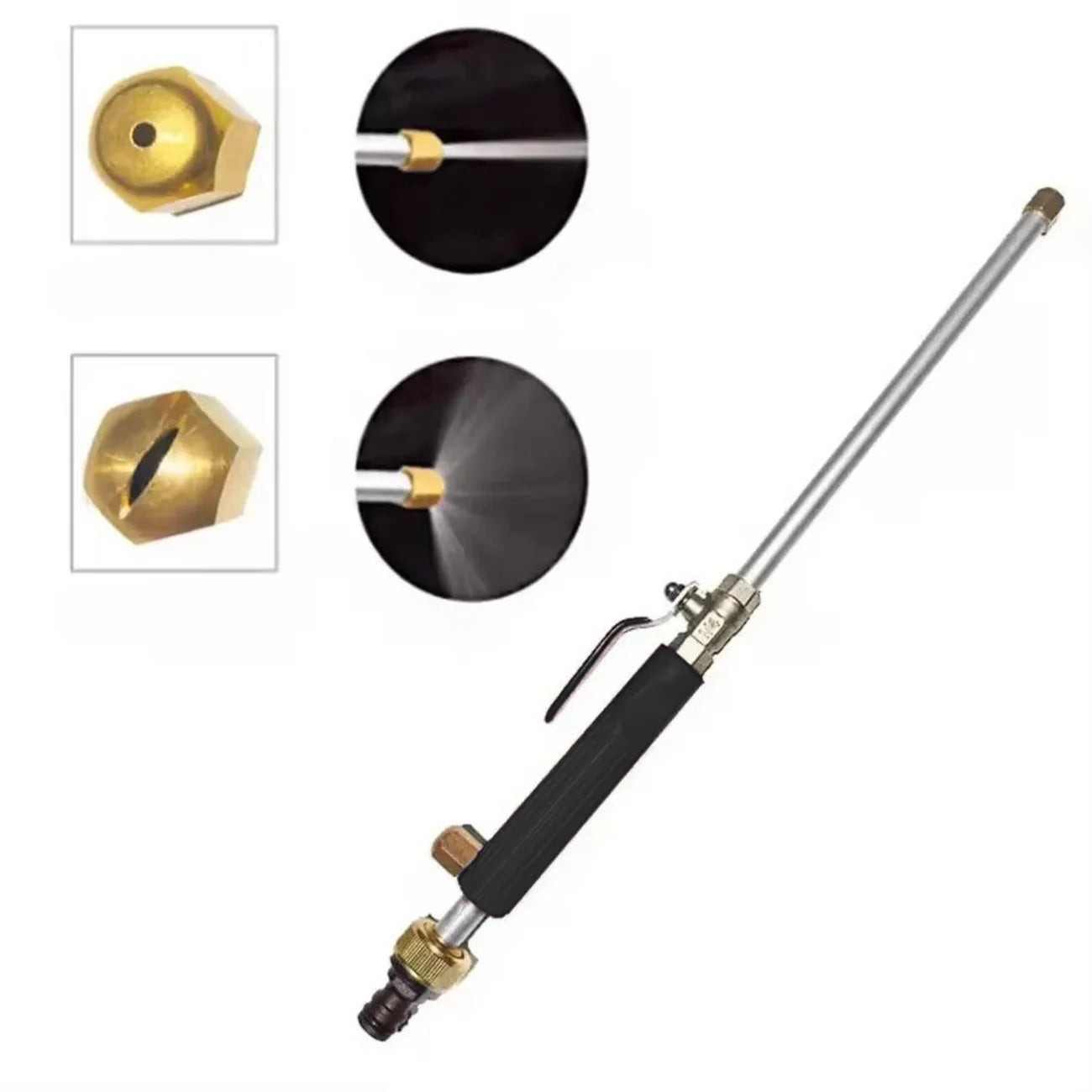 Lanca ciśnieniowa do węża ogrodowego – metalowa dysza do mycia i czyszczenia