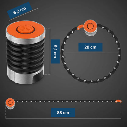 Kompaktowa blokada rowerowa składana z hartowanej stali – 5 mm grubości