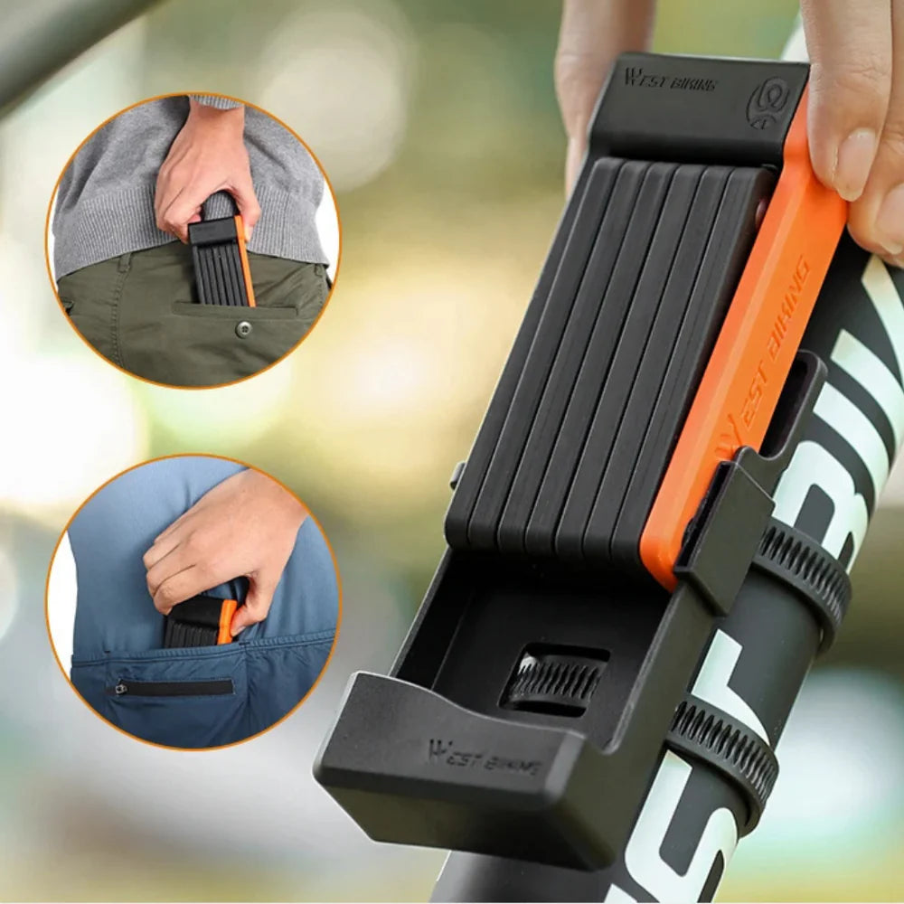 Zapięcie rowerowe składane  – kompaktowe, antykradzieżowe, z hartowanej stali