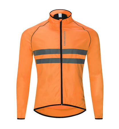 Męska kurtka rowerowa przeciwdeszczowa VentureStore z odblaskami i kapturem – wodoodporna, lekka, wiatrówka