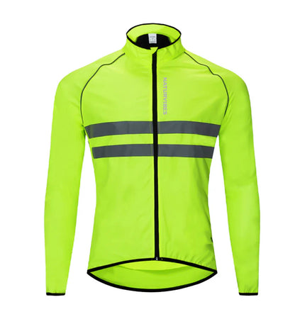 Męska kurtka rowerowa przeciwdeszczowa VentureStore z odblaskami i kapturem – wodoodporna, lekka, wiatrówka