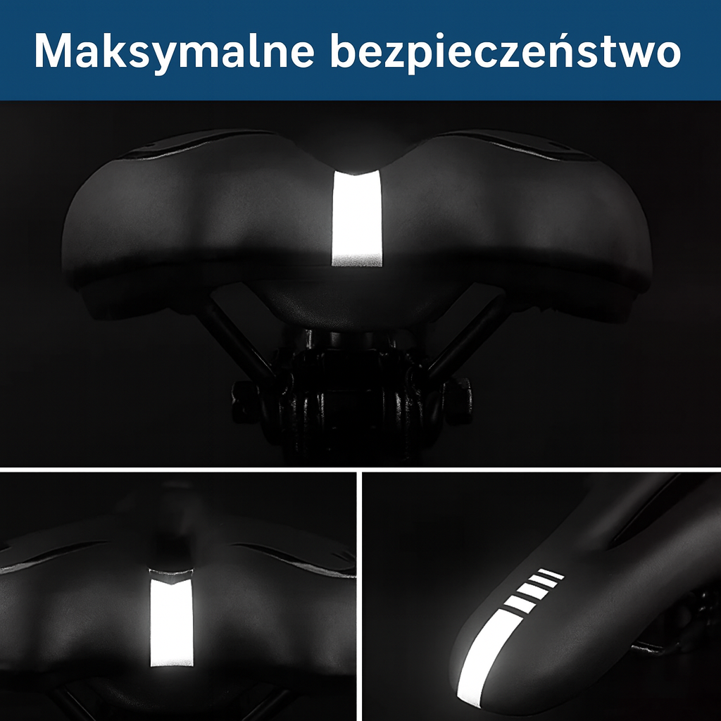Siodło rowerowe żelowe HighTech – ergonomiczne, wodoodporne, z odblaskami